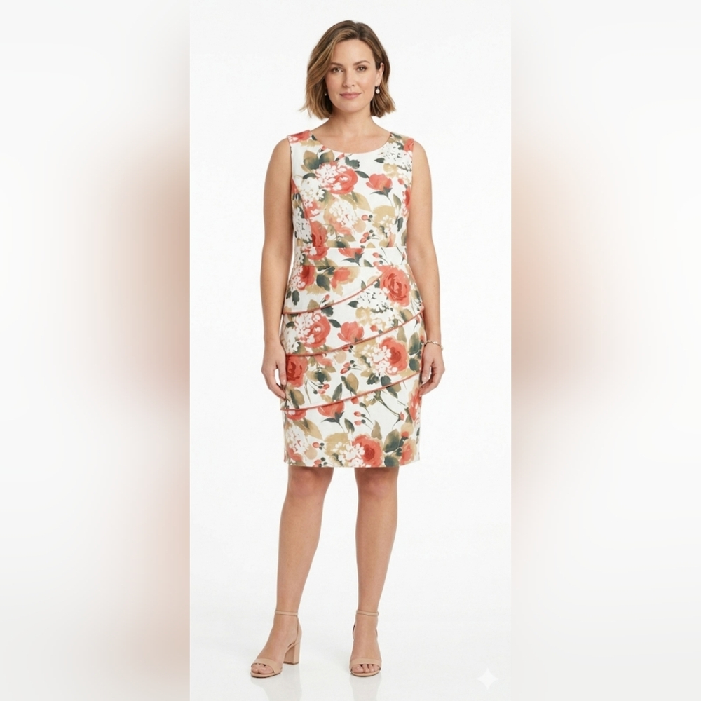 Laura Plus Chic Floral Sleeveless Midi Dress size:24